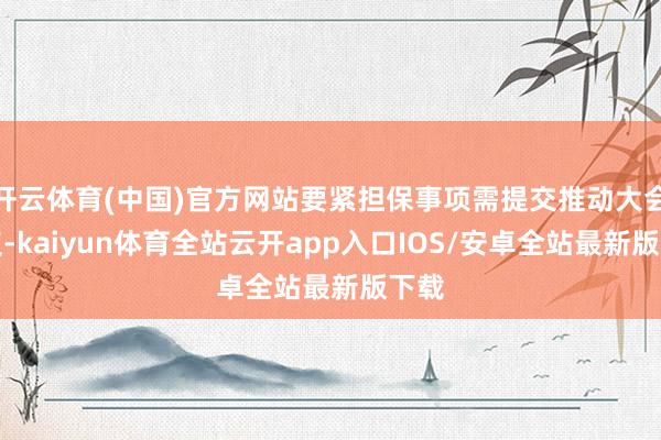 开云体育(中国)官方网站要紧担保事项需提交推动大会审议-kaiyun体育全站云开app入口IOS/安卓全站最新版下载