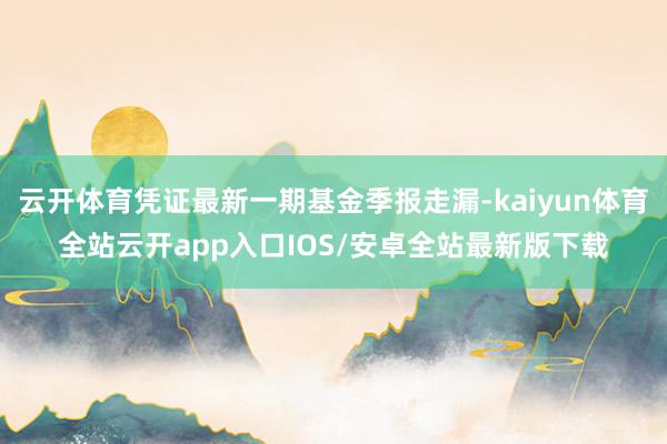 云开体育凭证最新一期基金季报走漏-kaiyun体育全站云开app入口IOS/安卓全站最新版下载