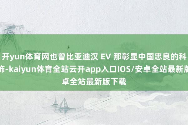 开yun体育网也曾比亚迪汉 EV 那彰显中国忠良的科技内饰-kaiyun体育全站云开app入口IOS/安卓全站最新版下载