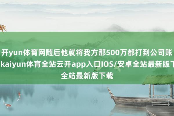 开yun体育网随后他就将我方那500万都打到公司账上-kaiyun体育全站云开app入口IOS/安卓全站最新版下载