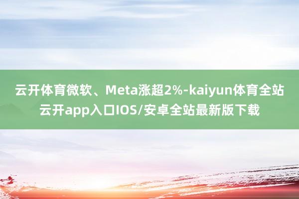 云开体育微软、Meta涨超2%-kaiyun体育全站云开app入口IOS/安卓全站最新版下载