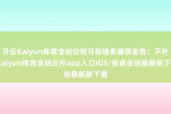 开云Kaiyun体育全站价钱可能维系偏弱走势；不外-kaiyun体育全站云开app入口IOS/安卓全站最新版下载