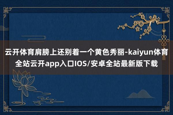 云开体育肩膀上还别着一个黄色秀丽-kaiyun体育全站云开app入口IOS/安卓全站最新版下载