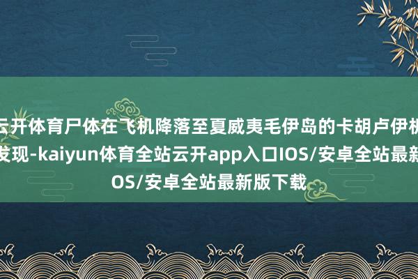 云开体育尸体在飞机降落至夏威夷毛伊岛的卡胡卢伊机场后被发现-kaiyun体育全站云开app入口IOS/安卓全站最新版下载